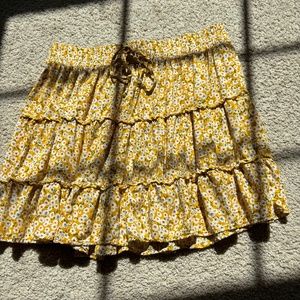 Summer Cute Ruffle Skirt Floral Print Swing beach Mini Skirt